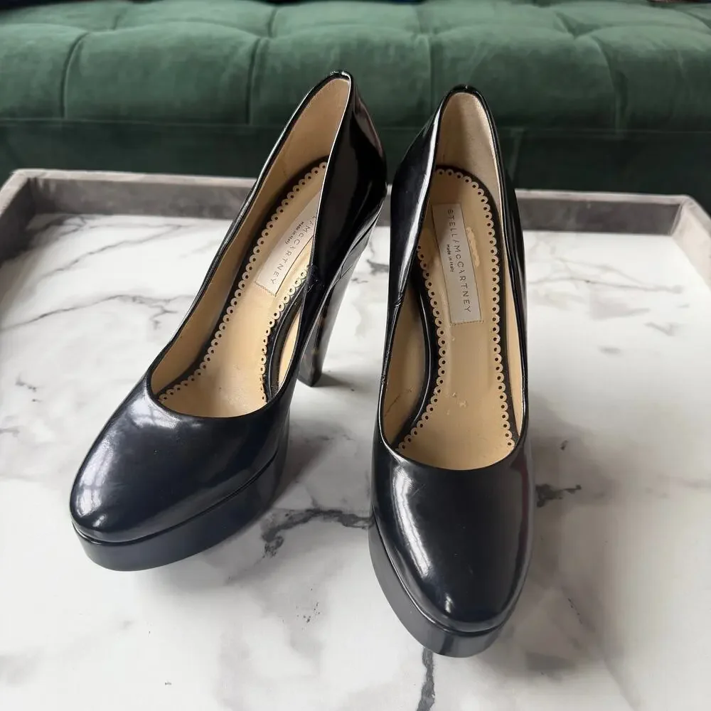 Stella McCartney Corinne Black Platform Pumps Size 37.5